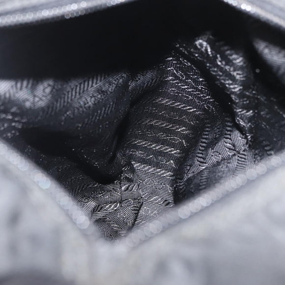 PRADA Shoulder Bag Nylon Black Silver Auth 180187