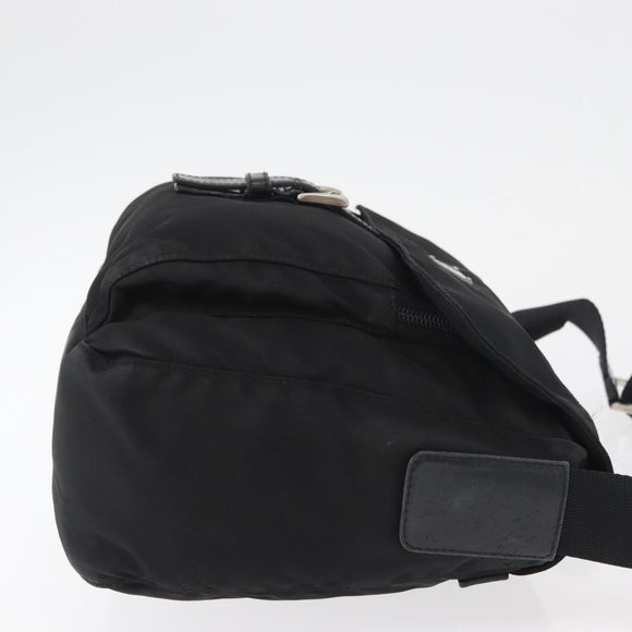 PRADA Shoulder Bag Nylon Black Silver Auth 180187