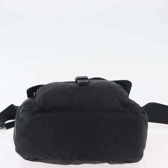 PRADA Shoulder Bag Nylon Black Silver Auth 180187