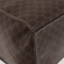 CELINE Macadam Canvas Tote Bag PVC Leather Brown Gold Auth 180188-10