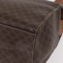 CELINE Macadam Canvas Tote Bag PVC Leather Brown Gold Auth 180188-11