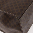 CELINE Macadam Canvas Tote Bag PVC Leather Brown Gold Auth 180188-12