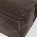 CELINE Macadam Canvas Tote Bag PVC Leather Brown Gold Auth 180188-13
