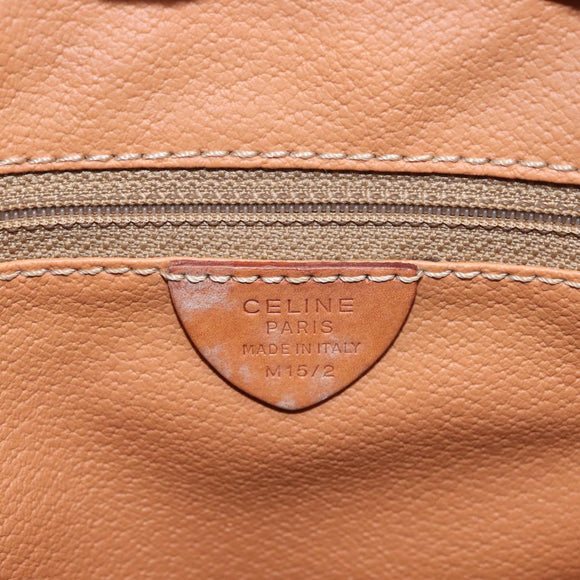 CELINE Macadam Canvas Tote Bag PVC Leather Brown Gold Auth 180188