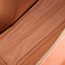 CELINE Macadam Canvas Tote Bag PVC Leather Brown Gold Auth 180188-17