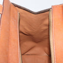 CELINE Macadam Canvas Tote Bag PVC Leather Brown Gold Auth 180188-19