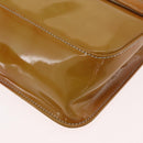 PRADA Shoulder Bag Patent leather Yellow Silver Auth 180190-15