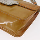 PRADA Shoulder Bag Patent leather Yellow Silver Auth 180190-17