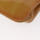 PRADA Shoulder Bag Patent leather Yellow Silver Auth 180190-19