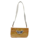PRADA Shoulder Bag Patent leather Yellow Silver Auth 180190-13