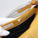 PRADA Shoulder Bag Patent leather Yellow Silver Auth 180190-10