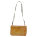 PRADA Shoulder Bag Patent leather Yellow Silver Auth 180190-2