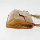 PRADA Shoulder Bag Patent leather Yellow Silver Auth 180190-3