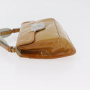 PRADA Shoulder Bag Patent leather Yellow Silver Auth 180190-4