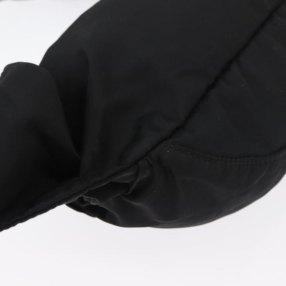 PRADA Bauchtasche Nylon Schwarz Silber Auth 180191