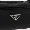 PRADA Bauchtasche Nylon Schwarz Silber Auth 180191-17
