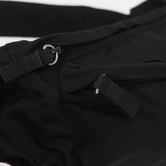 PRADA Bauchtasche Nylon Schwarz Silber Auth 180191