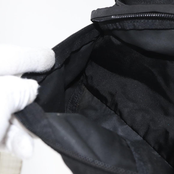 PRADA Bauchtasche Nylon Schwarz Silber Auth 180191