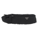 PRADA Bauchtasche Nylon Schwarz Silber Auth 180191-1