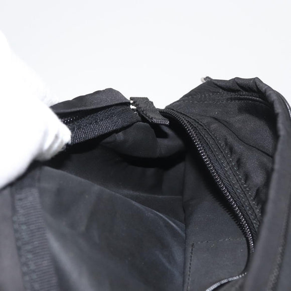 PRADA Bauchtasche Nylon Schwarz Silber Auth 180191