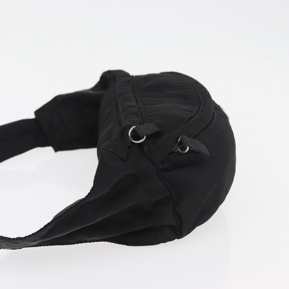 PRADA Bauchtasche Nylon Schwarz Silber Auth 180191