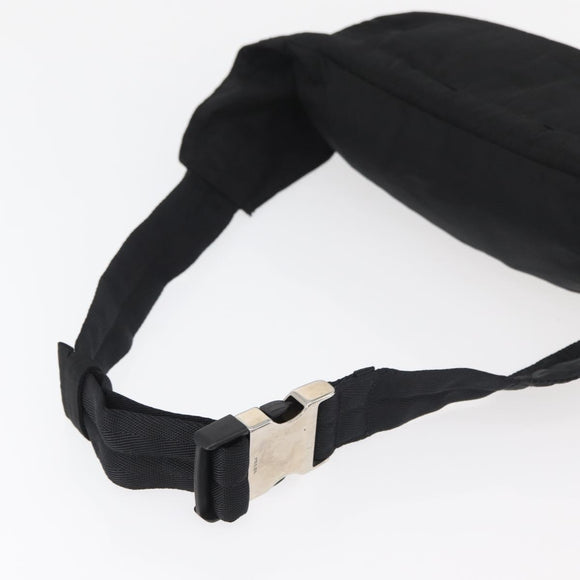 PRADA Waist bag Nylon Black Silver Auth 180191