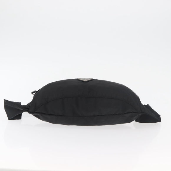 PRADA Bauchtasche Nylon Schwarz Silber Auth 180191