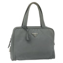 PRADA Hand Bag Nylon Gray Silver Auth 180192A-1