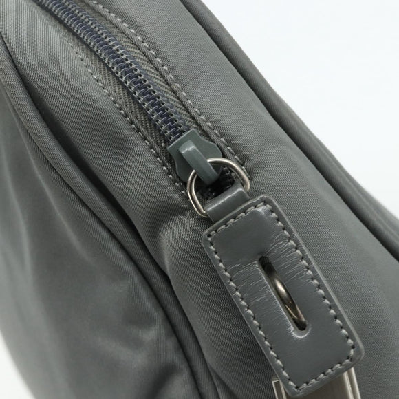 PRADA Hand Bag Nylon Gray Silver Auth 180192A