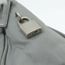 PRADA Hand Bag Nylon Gray Silver Auth 180192A-19