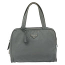 PRADA Hand Bag Nylon Gray Silver Auth 180192A-13