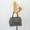 PRADA Hand Bag Nylon Gray Silver Auth 180192A-25