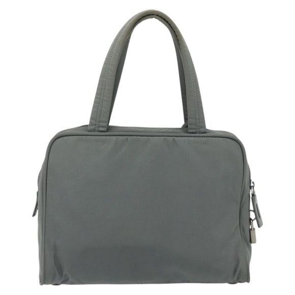 PRADA Hand Bag Nylon Gray Silver Auth 180192A
