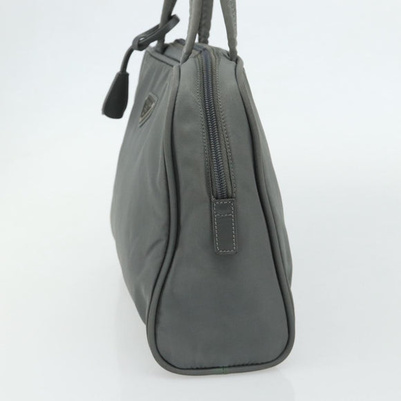 PRADA Hand Bag Nylon Gray Silver Auth 180192A