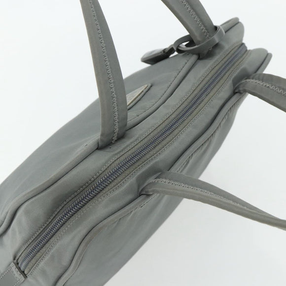 PRADA Hand Bag Nylon Gray Silver Auth 180192A