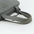 PRADA Hand Bag Nylon Gray Silver Auth 180192A-7