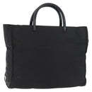 PRADA Hand Bag Nylon Black Silver Auth 180193-1