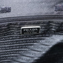 PRADA Hand Bag Nylon Black Silver Auth 180193-15