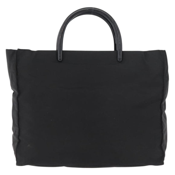 PRADA Hand Bag Nylon Black Silver Auth 180193
