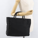 PRADA Hand Bag Nylon Black Silver Auth 180193-23