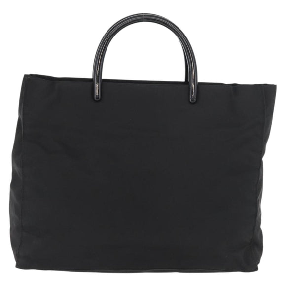 PRADA Hand Bag Nylon Black Silver Auth 180193