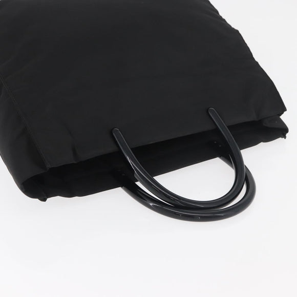 PRADA Hand Bag Nylon Black Silver Auth 180193