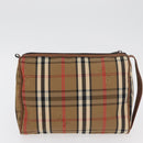 Burberry Nova Check Clutch Bag Canvas 2er Set Beige Auth 180194-10