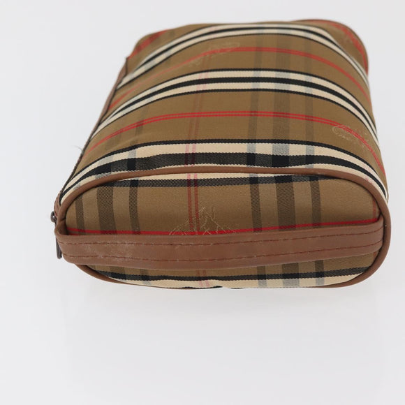 Burberry Nova Check Clutch Bag Canvas 2er Set Beige Auth 180194