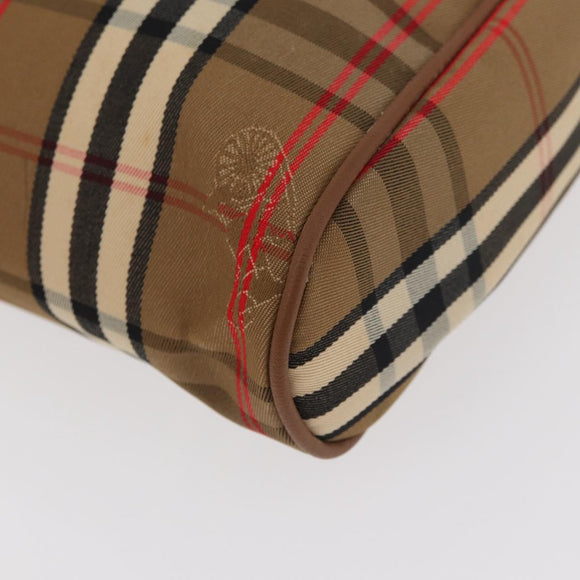 Burberry Nova Check Clutch Bag Canvas 2er Set Beige Auth 180194