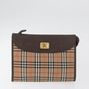 Burberry Nova Check Clutch Bag Canvas 2er Set Beige Auth 180194-2