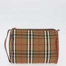 Burberry Nova Check Clutch Bag Canvas 2er Set Beige Auth 180194-9