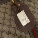 GUCCI GG Supreme Web Sherry Line Boston Bag PVC Beige Red Auth 180195-15