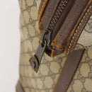 GUCCI GG Supreme Web Sherry Line Boston Bag PVC Beige Red Auth 180195-16
