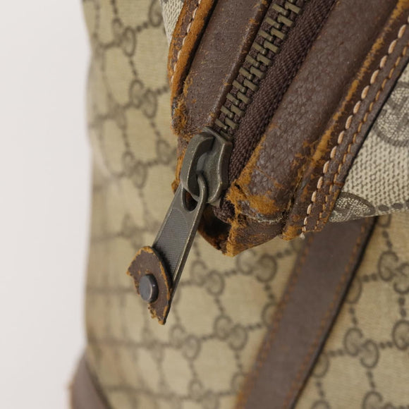 GUCCI GG Supreme Web Sherry Line Boston Bag PVC Beige Red Auth 180195